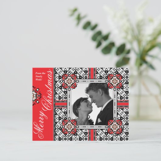 Vrolijk kerstfeest van de Newly Weds Feestdagenkaart (Staand voorkant)