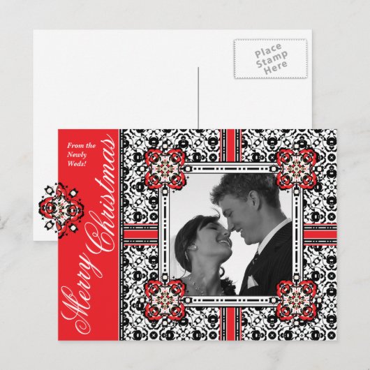 Vrolijk kerstfeest van de Newly Weds Feestdagenkaart (Voorkant / Achterkant)