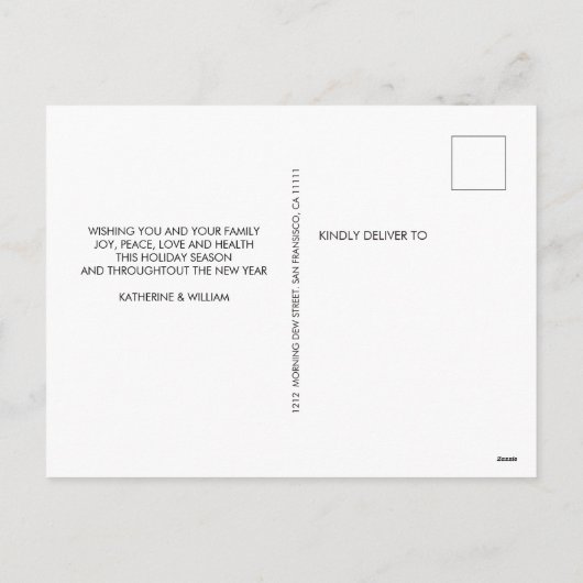 Vrolijk kerstfeest van de nieuwe meneer en mevrouw feestdagenkaart (Achterkant)