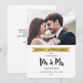 Vrolijk kerstfeest van de nieuwe meneer en mevrouw feestdagenkaart (Voorkant / Achterkant)