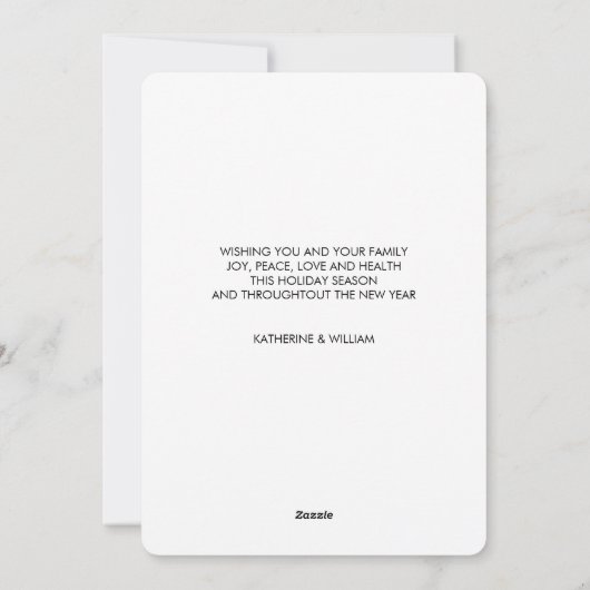 Vrolijk kerstfeest van de nieuwe meneer en mevrouw feestdagenkaart (Achterkant)