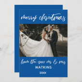 Vrolijk kerstfeest van de nieuwe meneer en mevrouw feestdagenkaart (Voorkant / Achterkant)