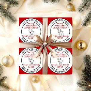 Vrolijk kerstfeest van de Noordpool Custom Santa Cadeaupapier