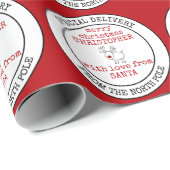 Vrolijk kerstfeest van de Noordpool Custom Santa Cadeaupapier (Rol Hoek)