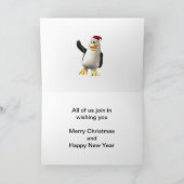 Vrolijk kerstfeest van de pinguïn-bende feestdagen kaart (Binnen)