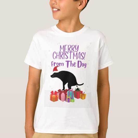 Vrolijk kerstfeest van de Pooping Dog T-shirt (Voorkant)