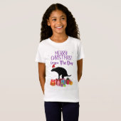 Vrolijk kerstfeest van de pooping Dog T-shirt (Voorkant volledig)