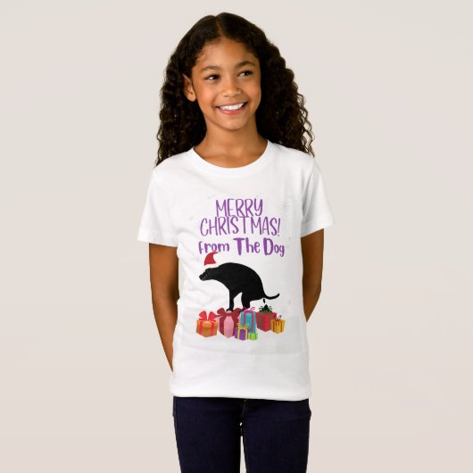 Vrolijk kerstfeest van de pooping Dog T-shirt (Voorkant volledig)