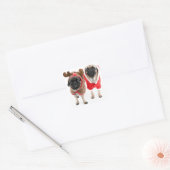 Vrolijk kerstfeest van de Pugs Vierkante Sticker (Envelop)