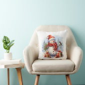 Vrolijk kerstfeest van de sneeuwman kussen (Stoel)