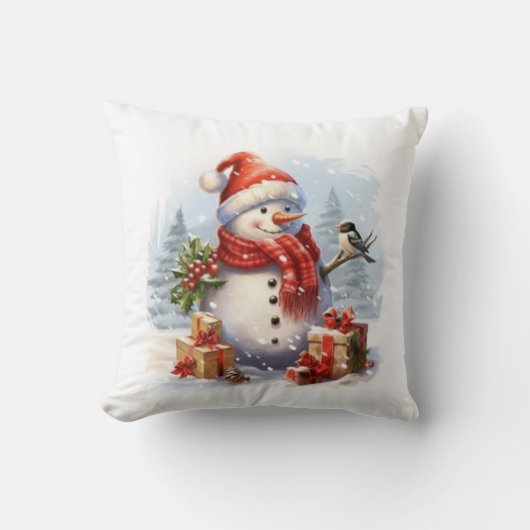 Vrolijk kerstfeest van de sneeuwman kussen (Voorkant)