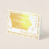 Vrolijk kerstfeest van de staat Iowa | Foto Folie Kaarten (Voorkant)