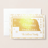Vrolijk kerstfeest van de staat Nebraska | Foto Folie Kaarten (Voorkant met envelop)