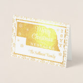 Vrolijk kerstfeest van de staat Nebraska | Foto Folie Kaarten (Voorkant)