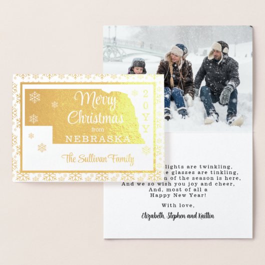 Vrolijk kerstfeest van de staat Nebraska | Foto Folie Kaarten (Display)