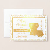 Vrolijk kerstfeest van de staatsfoto van Louisiana Folie Kaarten (Voorkant met envelop)