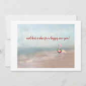 Vrolijk kerstfeest van de strandpalmboom Flamingo Kaart (Achterkant)