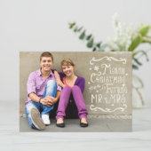 Vrolijk kerstfeest van de toekomst, de heer en mev save the date (Staand voorkant)