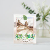 Vrolijk kerstfeest van de Trinity Church in Georgi Feestdagenkaart (Staand voorkant)