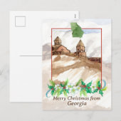 Vrolijk kerstfeest van de Trinity Church in Georgi Feestdagenkaart (Voorkant / Achterkant)