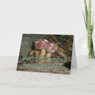 Vrolijk kerstfeest van de twee van ons paddestoele feestdagen kaart