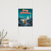 Vrolijk kerstfeest van de Vintage van Washington Poster (Keuken)