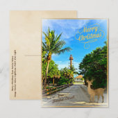 Vrolijk kerstfeest van de vuurtoren van Sanibel Is Feestdagenkaart (Voorkant / Achterkant)