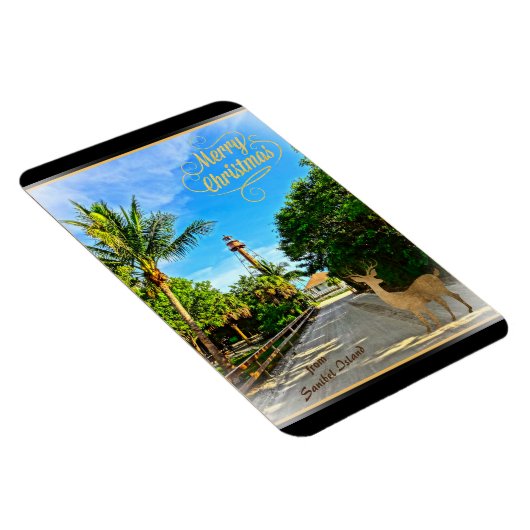 Vrolijk kerstfeest van de vuurtoren van Sanibel Is Magneet (Rechterzijde)