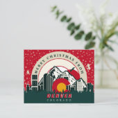 Vrolijk kerstfeest van Denver Colorado Souvenirs Briefkaart (Staand voorkant)