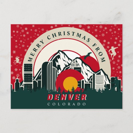 Vrolijk kerstfeest van Denver Colorado Souvenirs Briefkaart (Voorkant)