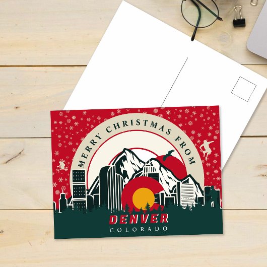 Vrolijk kerstfeest van Denver Colorado Souvenirs Briefkaart
