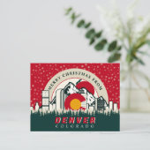 Vrolijk kerstfeest van Denver Colorado steden Briefkaart (Staand voorkant)