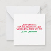 Vrolijk kerstfeest van deze kleine chagrijnige elf notitiekaartje (Achterkant)