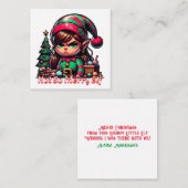Vrolijk kerstfeest van deze kleine chagrijnige elf notitiekaartje (Voorkant / Achterkant)