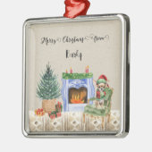 Vrolijk kerstfeest van Dog's Name Metalen Ornament (Links)