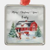 Vrolijk kerstfeest van Dog's Name Metalen Ornament (Voorkant)