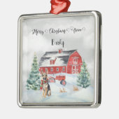 Vrolijk kerstfeest van Dog's Name Metalen Ornament (Links)