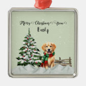 Vrolijk kerstfeest van Dog's Name Metalen Ornament (Voorkant)