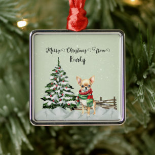 Vrolijk kerstfeest van Dog's Name Metalen Ornament