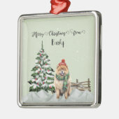 Vrolijk kerstfeest van Dog's Name Metalen Ornament (Links)