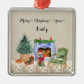 Vrolijk kerstfeest van Dog's Name Metalen Ornament (Voorkant)