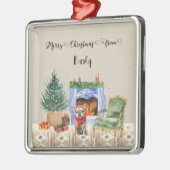 Vrolijk kerstfeest van Dog's Name Metalen Ornament (Links)