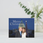 Vrolijk kerstfeest van Donald en Melania Briefkaart (Staand voorkant)