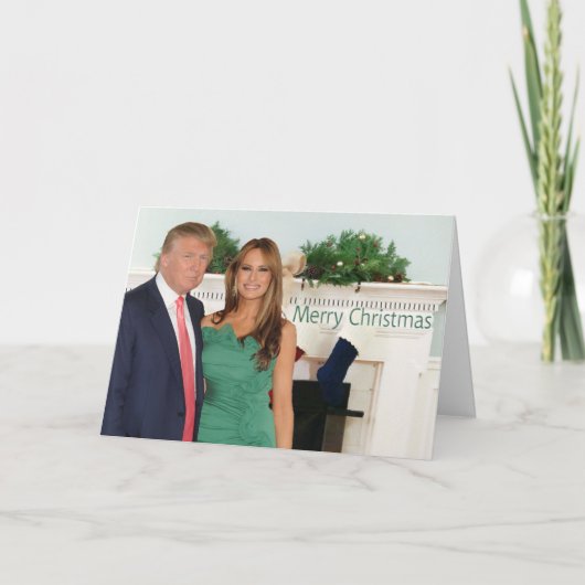 Vrolijk kerstfeest van Donald en Melania Feestdagen Kaart (Voorkant)