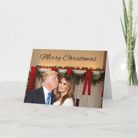 Vrolijk kerstfeest van Donald en Melania Feestdagen Kaart (Voorkant)