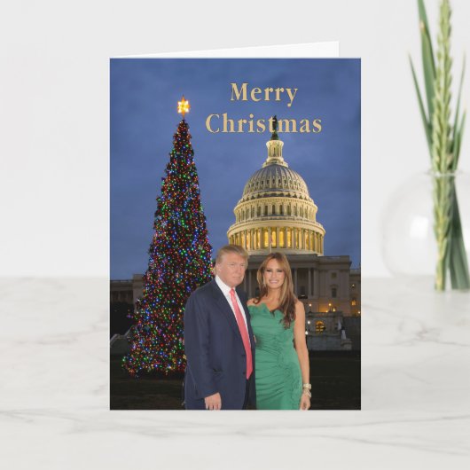 Vrolijk kerstfeest van Donald en Melania Feestdagen Kaart (Voorkant)