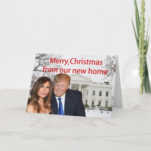 Vrolijk kerstfeest van Donald en Melania Feestdagen Kaart (Voorkant)