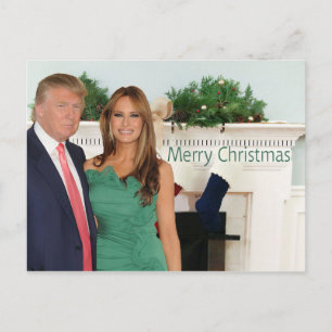 Vrolijk kerstfeest van Donald en Melania Feestdagenkaart