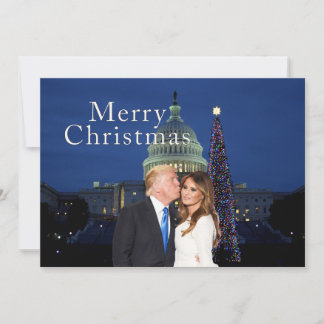 Vrolijk kerstfeest van Donald en Melania Feestdagenkaart
