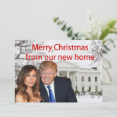 Vrolijk kerstfeest van Donald en Melania Feestdagenkaart (Staand voorkant)